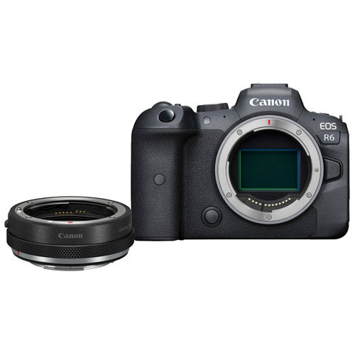 Canon EOS R6 Full Frame Mirrorless Camera Body With EF-EOS R Control Ring  Lens Mount Adapter