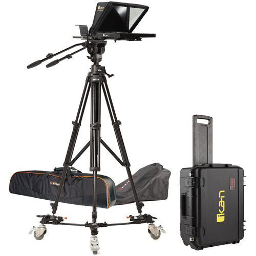 12" Teleprompter,  Pedestal & Dolly Turnkey w/ Travel Case