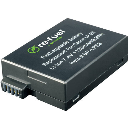 Rechargeable Lithium-Ion Battery for Canon LP-E8 7.4V, 1120mAh