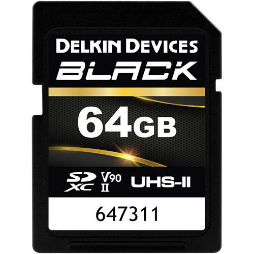 64GB BLACK SDXC UHS-II V90 U3 Class 10 Card, 300MB/s read and 250MB/s write speeds