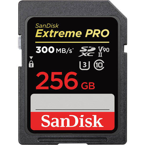 Extreme PRO 256GB UHS-ll SDXC Memory Card 300MB/s read & 260 MB/s write speeds