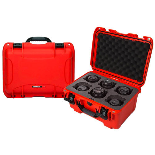 918 Case w/ foam insert for 6 Lens - Orange