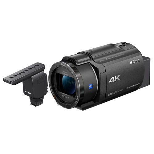 AX43A 4K Handycam with Exmor R CMOS Sensor Bundle with Sony ECMB1M Microphone