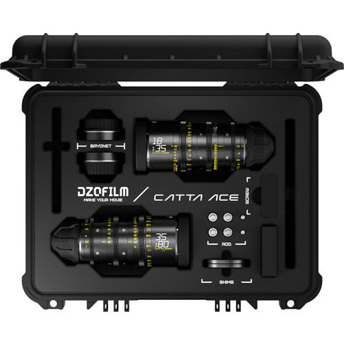 DZO Film Catta Ace FF 18-35/35-80 T2.9 2-Lens Bundle (PL & EF Mount with  Case, Black)