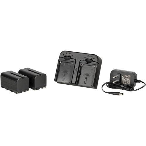 DV Battery 2-Battery Kit - NP-F750 Lithium-Ion Batteries and Dual Battery Charger (5800 mAh)