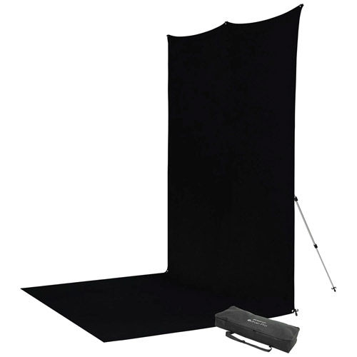 X-Drop Pro Backdrop Kit Rich Black Sweep 8' x 13' Wrinkle-Resistant