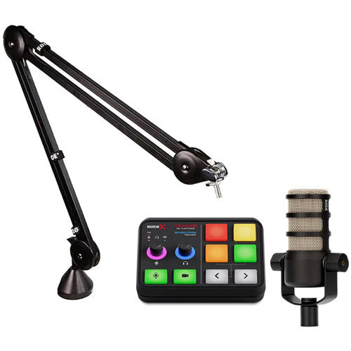 Streamer X Audio Interface and Video Capture Card Bundle w/ Podmic Microphone and PSA1 Studio Arm