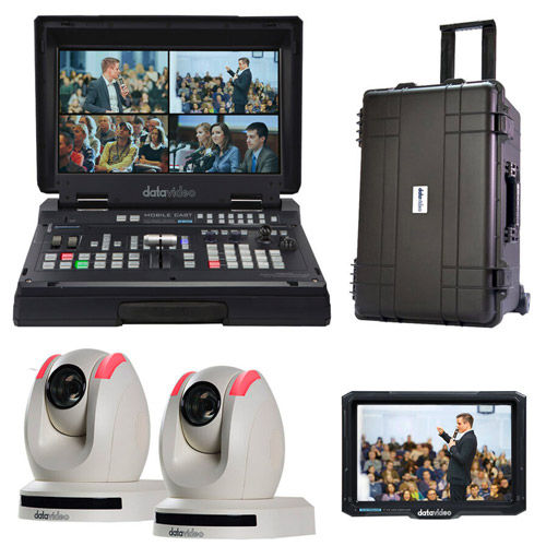 Portable Video Streaming Studio Kit w/HS-1600T MK II, 2x PTC-150TWL, HC-800FS and TLM-700UHD (White)