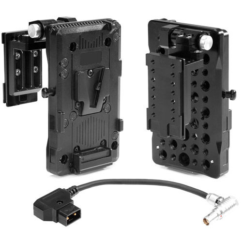 V-mount pivoting battery plate for RED