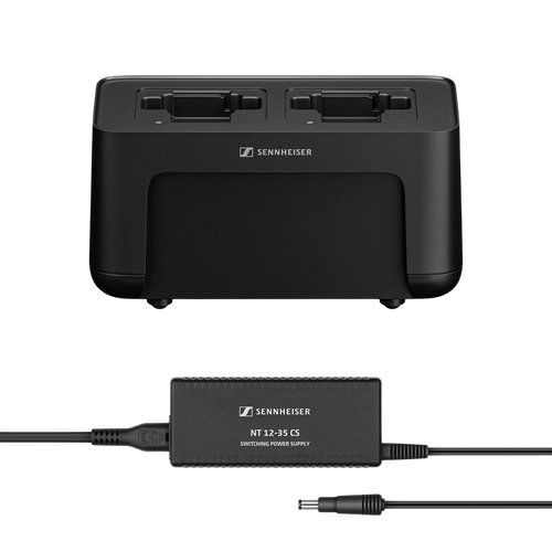 Network enabled charger featuring two individual charging bays and external power supply unit (comp