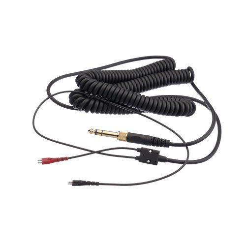Coiled cable, 3m, straight jack plug 3.5mm with screwed on adapter 6.3mm, suitable for: HD 25, HD