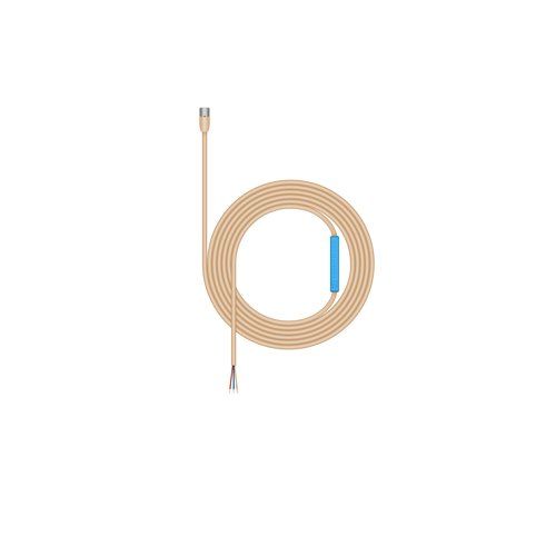 Omni-directional lavalier, reduced sensitivity, pigtails, no accessories. Beige.