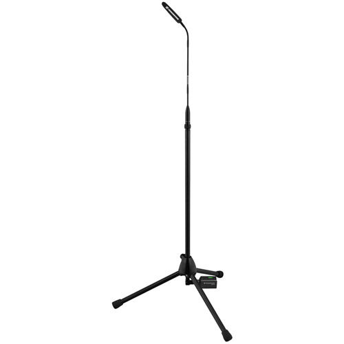 IS Series pass through wired floor stand, female XLR top, male XLR bottom, require gooseneck, 23.6