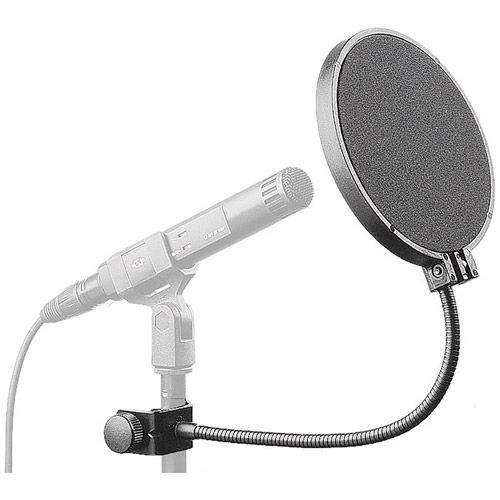 Close-talking protection with gooseneck stand, 13cm, black
