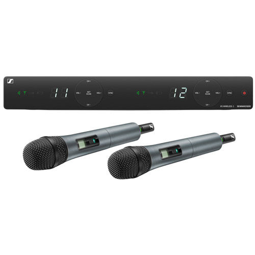 Wireless dual vocal set. Includes (2) SKM 835-XSW handheld transmitters with mute switch and e 835 c