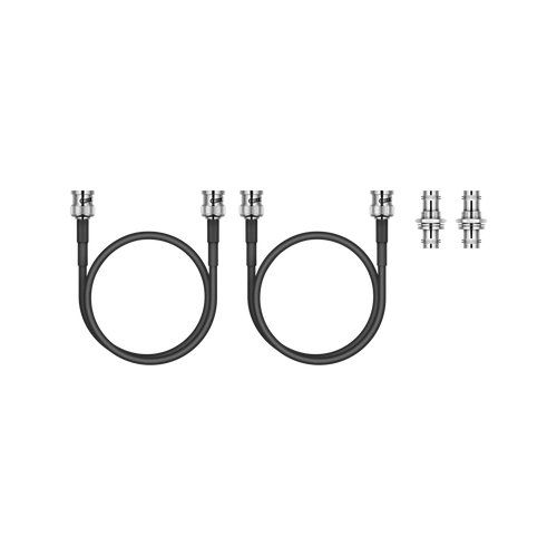 Antenna mounting kit with two antenna front mount cables including two BNC coupler bulkheads