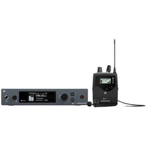 Wireless stereo monitoring set. Includes (1) SR IEM G4 stereo transmitter, (1) EK IEM G4 stereo bo