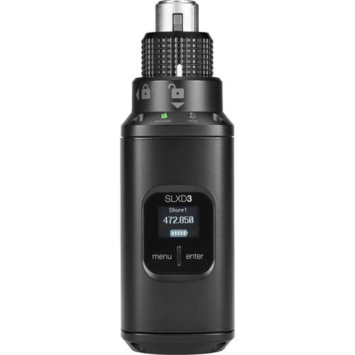 SLXD3 Digital Plug-On XLR Transmitter (J52: 558 to 602 + 614 to 616 MHz)