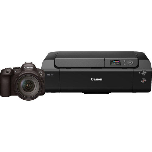 Canon EOS R6 Mark II Full Frame Mirrorless w/RF 24-105mm F4.0-7.1 IS STM  Lens &ImagePROGRAF PRO 300 Printer
