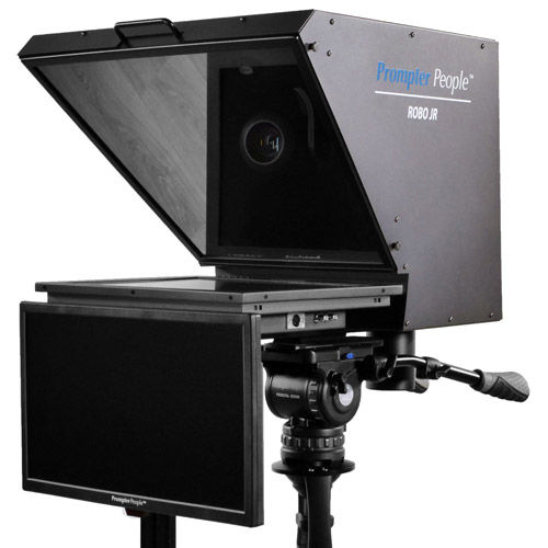 Robo Jr PTZ Teleprompter 18.5" 16:9 3G-SDI, HDMI 400 NIT Pro Monitor w/21.5" RGB-IPS Talent Monitor