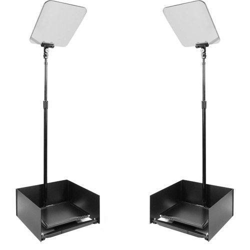 StagePro Presidential Teleprompter (Pair) Series (15 " Bright Monitor Travel Kit with Flight Case)