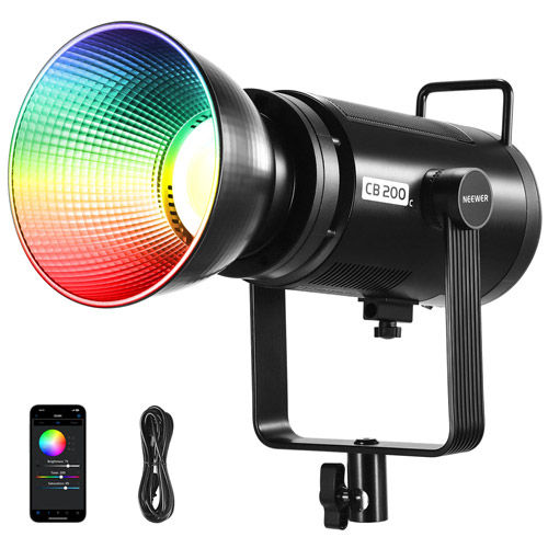 CB200C 200W 23000lux/m COB RGB LED Video Light