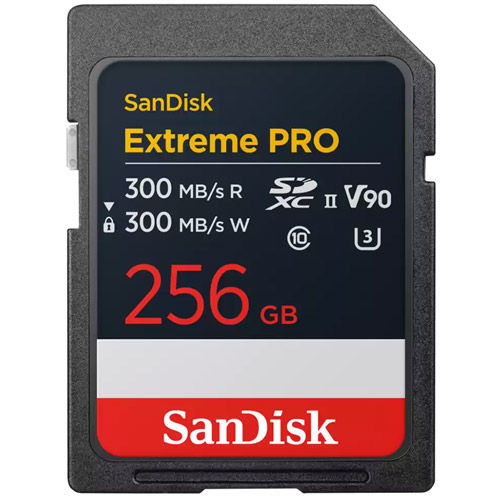 Extreme PRO 256GB SDXC UHS-II U3 V90 Card, 300MB/s read 300MB/s write speeds