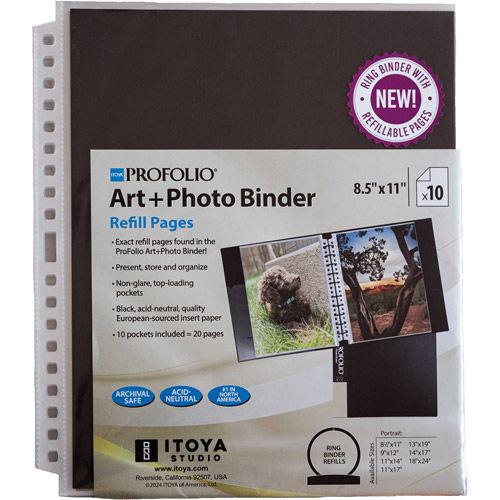 8.5" x 11" Refill Pages for Art+Photo Multi-Ring Binder - Includes 10 Pockets