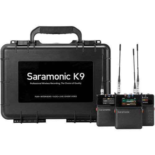 K9-US Professional Dual Digital UHF Wireless Mic System w/ 32-Bit Float, Time Code, Mini Lavaliers