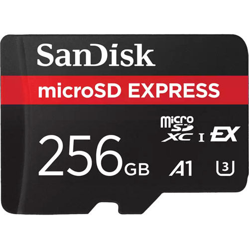 256GB microSD Express Memory Card (880MB/s read & 650MB/s write speeds)