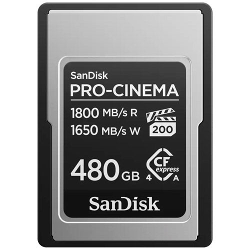 480GB PRO-CINEMA CFexpress Type A Memory Card (1800MB/s read & 1650MB/s write speeds)