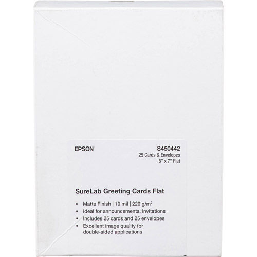 5"x7" SureLab D1070 Greeting Cards Flat, Matte - 25 Sets