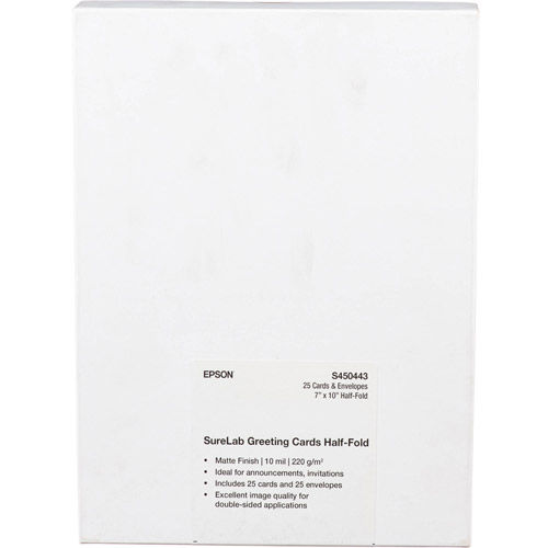 7"x10" SureLab D1070 Greeting Cards Folded, Matte - 25 Sets