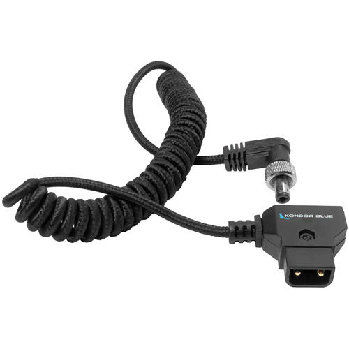 Coiled D-Tap to Locking DC 2.5mm Right Angle Cabl