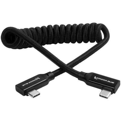 USB C 3.1 Right Angle Braided Cable for 8K Data a