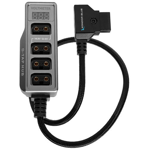 12V Metal D-Tap Hub Voltmeter 4 Way Port Power Ta