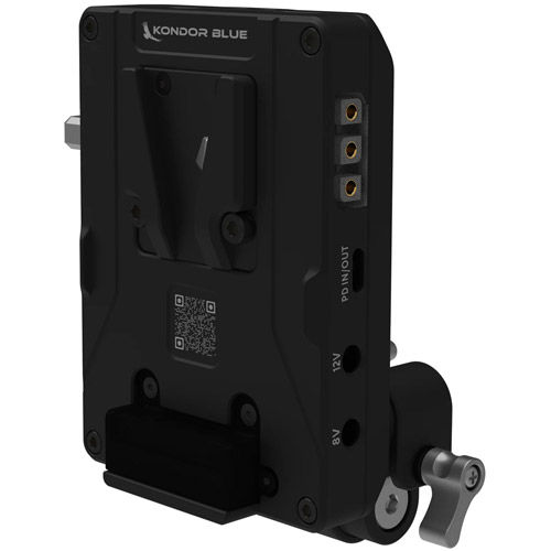 Pro Battery Plate with Swiveling Rod Block (V-Mount, Raven Black)