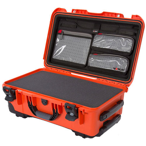 935 Wheeled Waterproof Hard Case with Lid Organizer and Cubed Foam (28.5L, Orange)