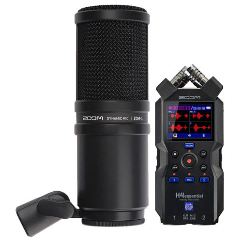 H4essential 4 Track Audio Recorder with 32-Bit Float Recording Bundle with ZDM-1 Mic