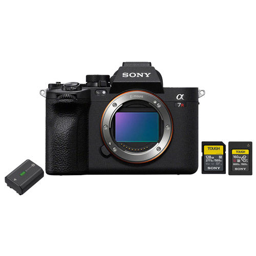 Alpha A7RV Mirrorless Body w/ NPFZ100 Battery, 160GB CFexpress Type A Card & TOUGH-M 128GB Card