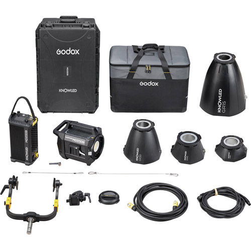 KNOWLED MG1200Bi Bi-Color LED Monolight with 4 Reflectors & Flight Case Kit