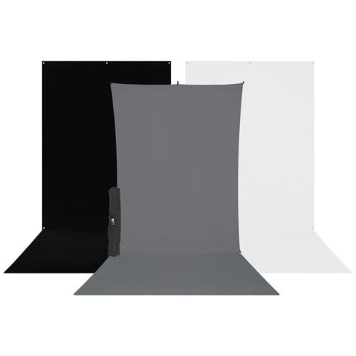 X-Drop 3-Pack Sweep Backdrop Kit (5' x 12') with Storage Case