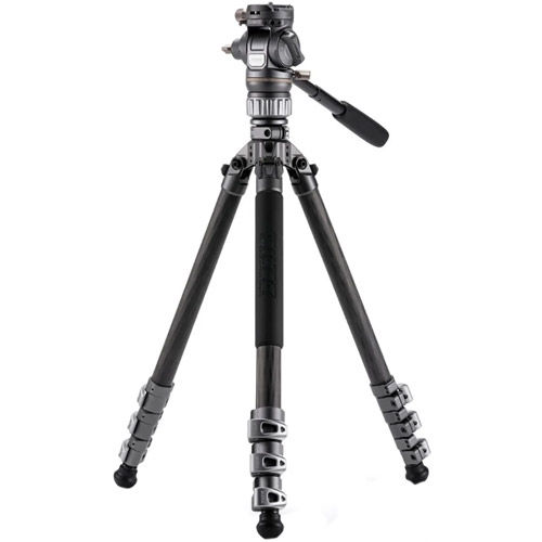 VT05 Travel Video Fluid Head with 3-Stage Carbon Fiber Tripod Legs (5KG)