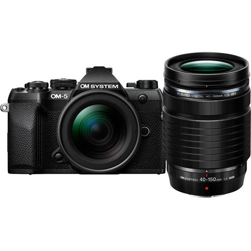 OM-5 Mark II Mirrorless Kit, Black w/ M.Zuiko Digital 12-45mm f/4.0 PRO Lens w/ 40-150mm f/4.0
