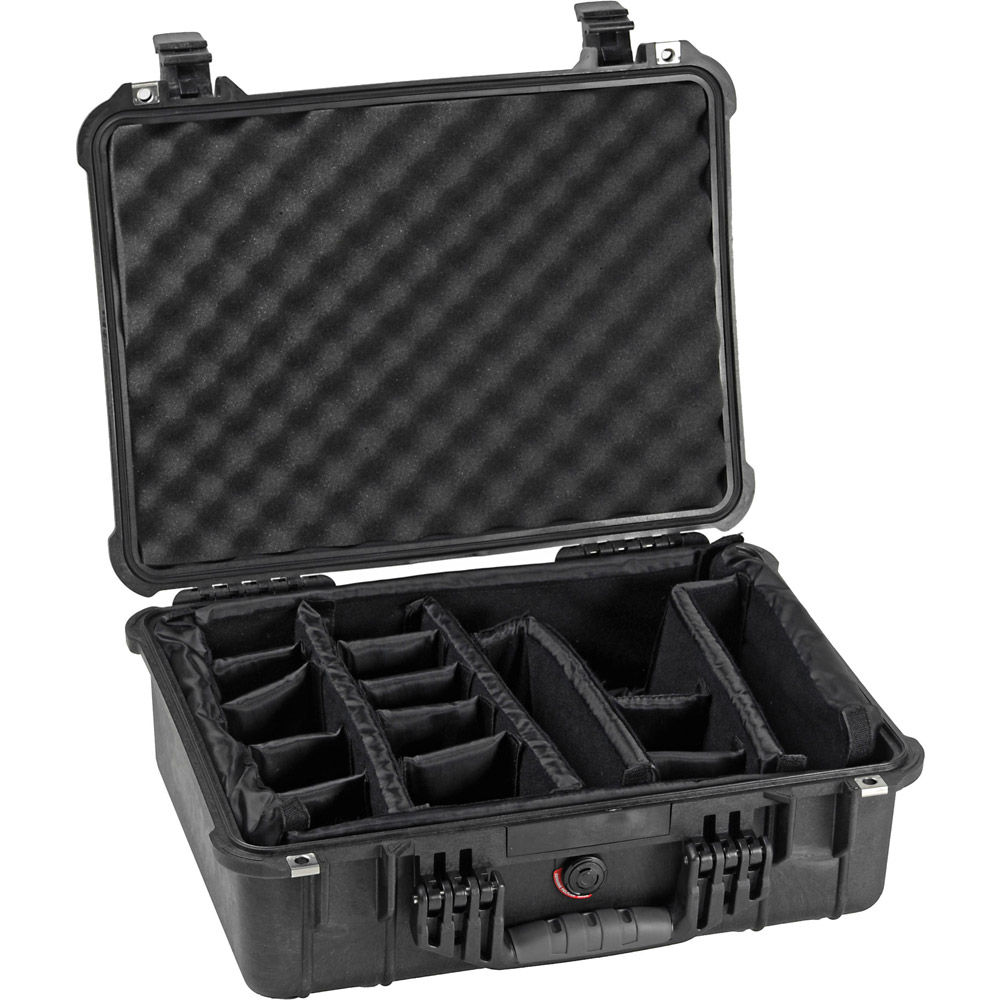 Pelican 1520 Case Black w/Dividers 1520-004-110 Medium Watertight