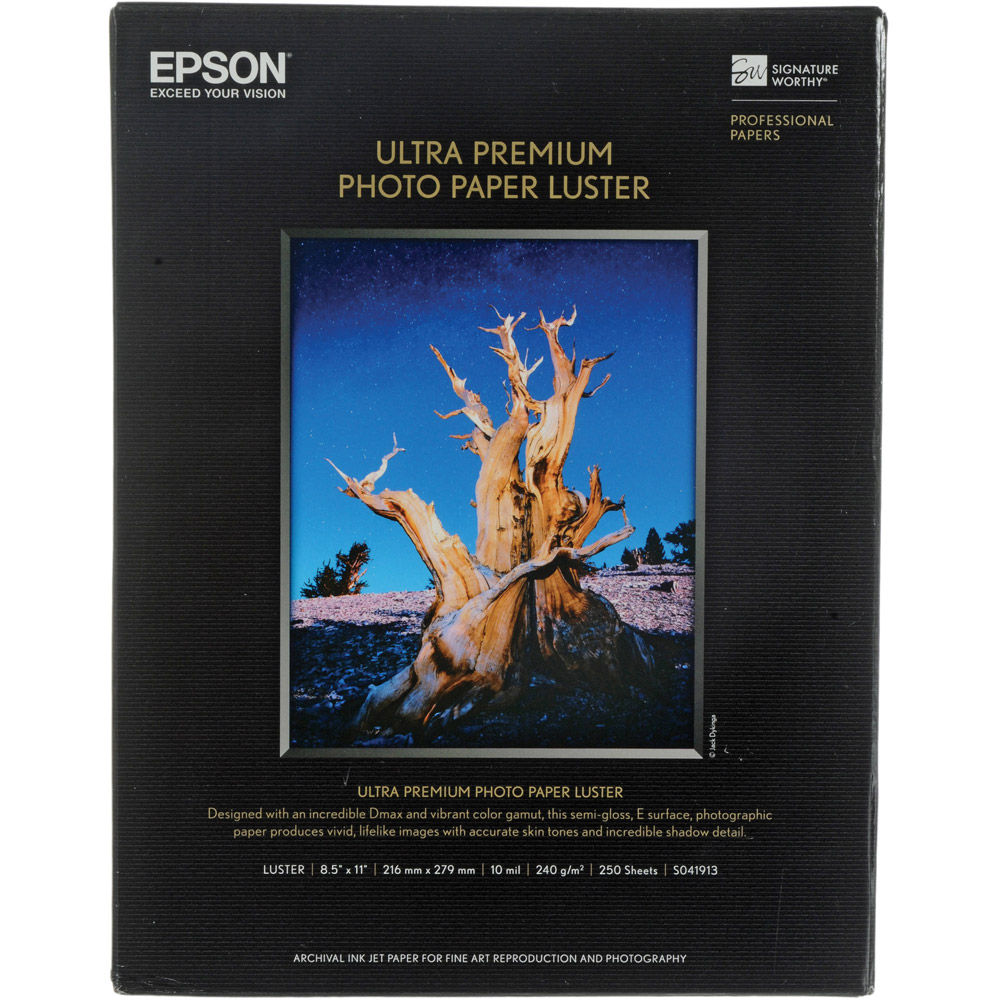 Epson 8.5"x11" Ultra Premium Luster Photo Paper Ultra 250 Sheets