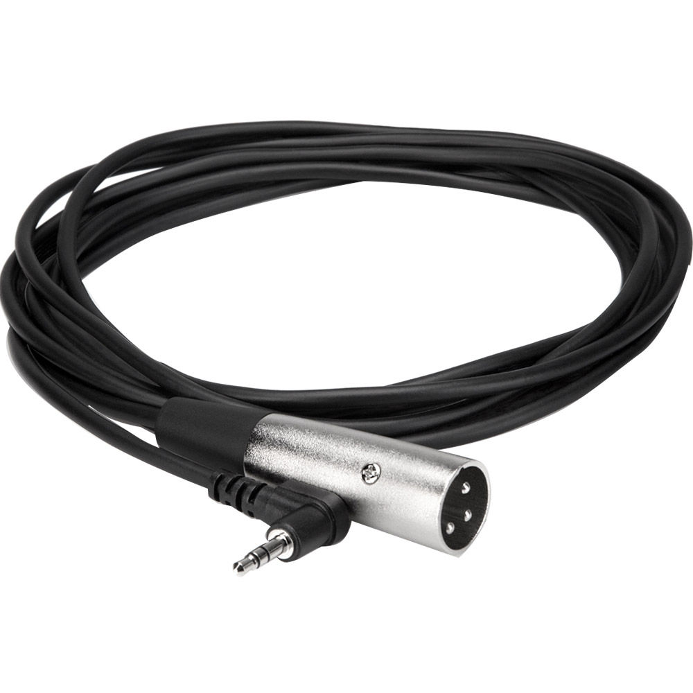 Mic In Cable HOSA Angled Stereo 3.5mm to 3-Pin XLR Male Microphone Cable - 1' XVM ...