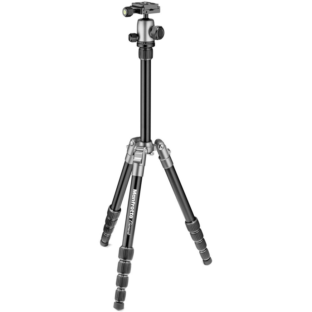 Manfrotto Element Aluminium Traveller Kit Small Silver 5 Section w/ Ball  Head w/ Arca-Style QR