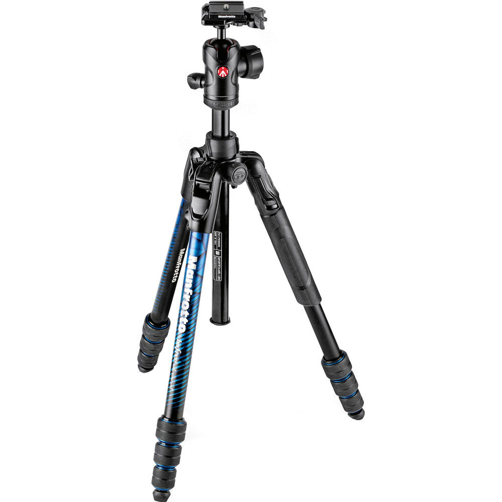 Manfrotto Befree Advance Aluminum 4-Section Kit Black With DK.Blue Twist  Locks + MH494-BH Ball Head