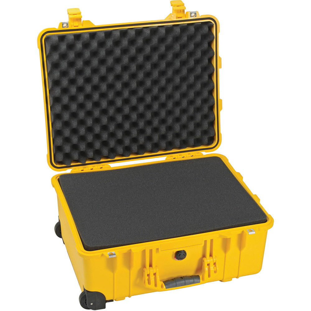 Pelican 1560 Case Black w/Foam w/Retractable Handle & Wheels 1560-000 ...